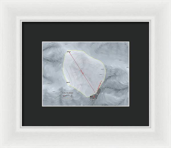 Elko Snobowl Ski Trail Map - Framed Print - Powderaddicts