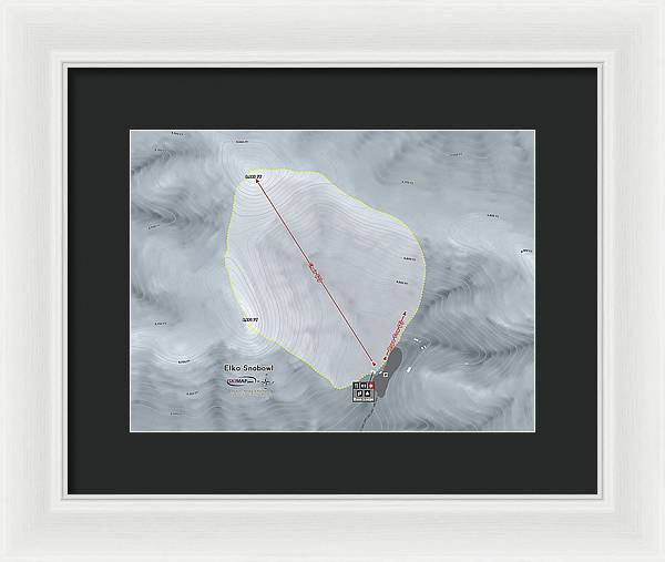 Elko Snobowl Ski Trail Map - Framed Print - Powderaddicts