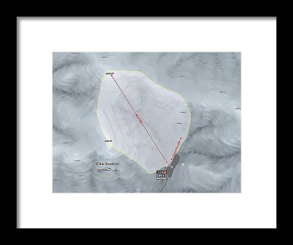 Elko Snobowl Ski Trail Map - Framed Print - Powderaddicts