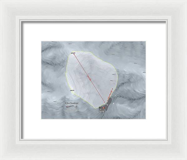 Elko Snobowl Ski Trail Map - Framed Print - Powderaddicts