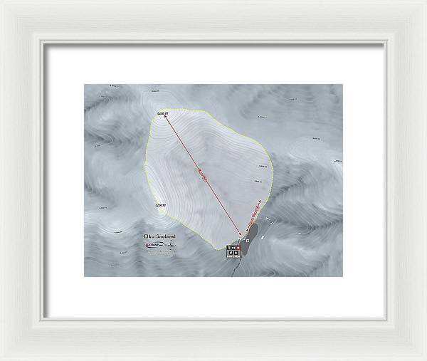Elko Snobowl Ski Trail Map - Framed Print - Powderaddicts