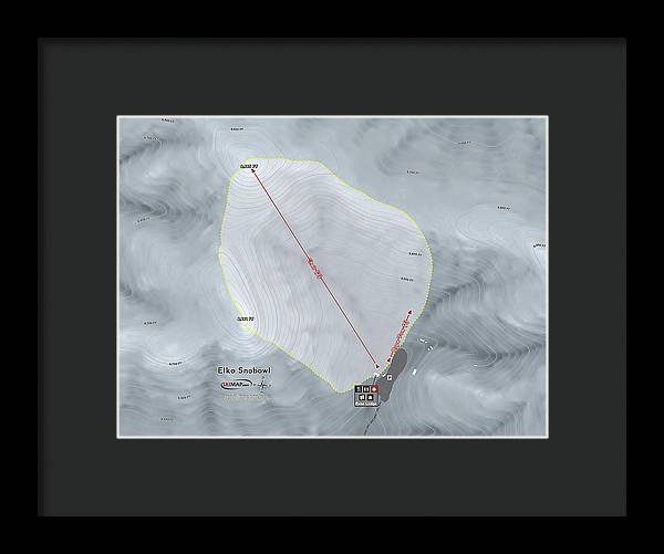 Elko Snobowl Ski Trail Map - Framed Print - Powderaddicts