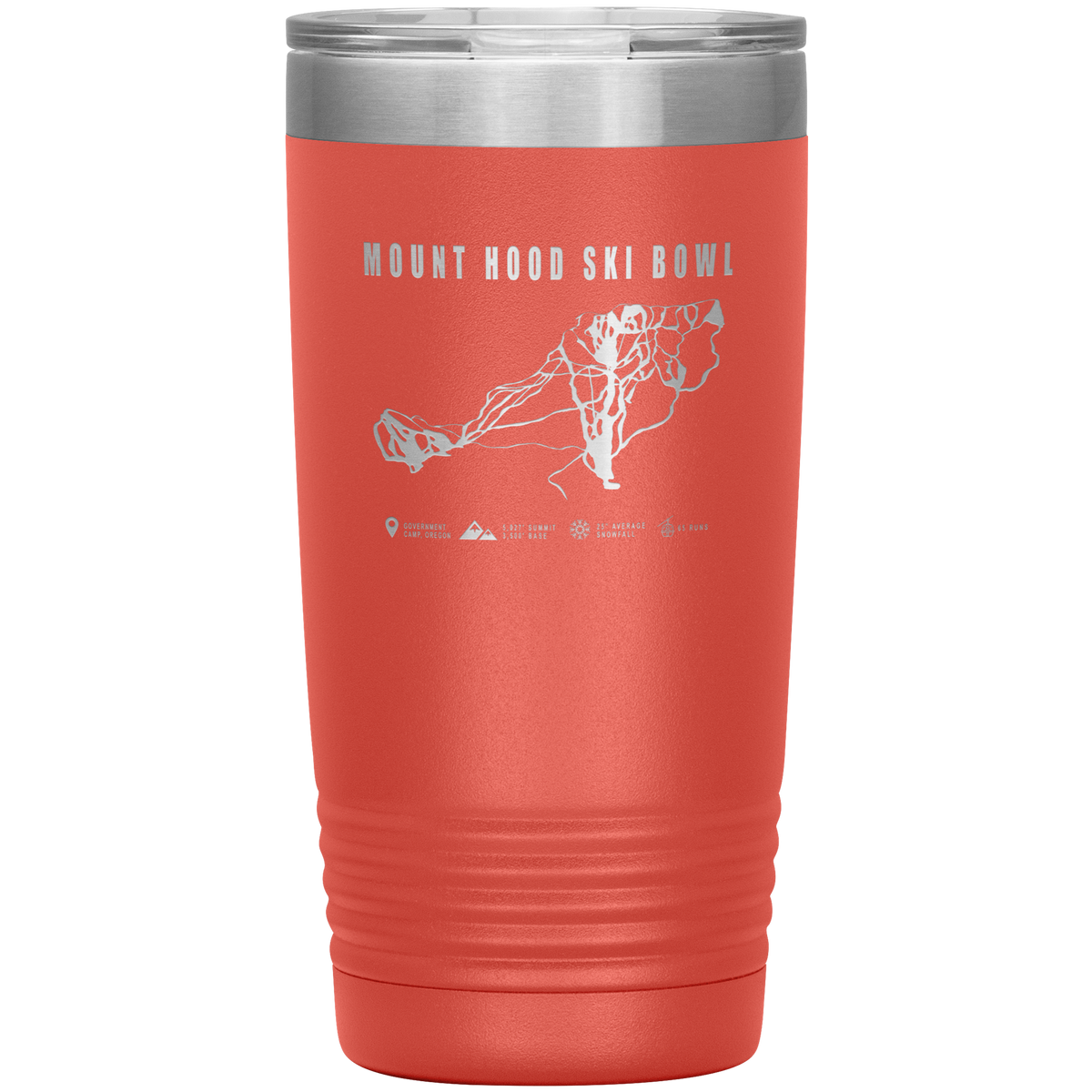 Mount Hood Ski Bowl, Oregon Ski Trail Map 20oz Tumbler - Powderaddicts