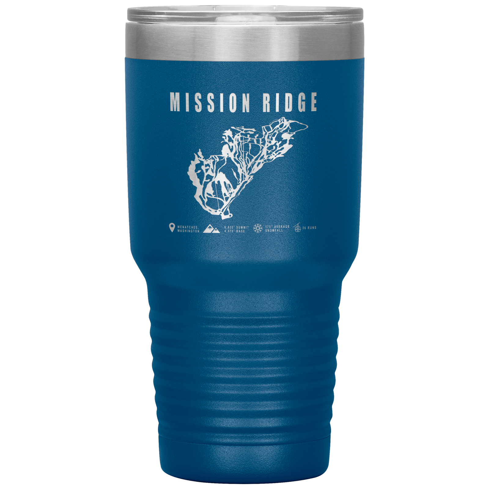 Mission Ridge, Washington Ski Trail Map 30oz Tumbler - Powderaddicts