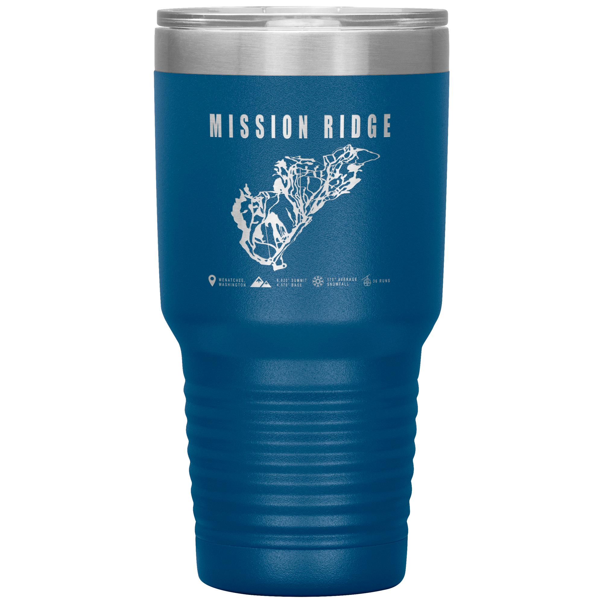 Mission Ridge, Washington Ski Trail Map 30oz Tumbler - Powderaddicts