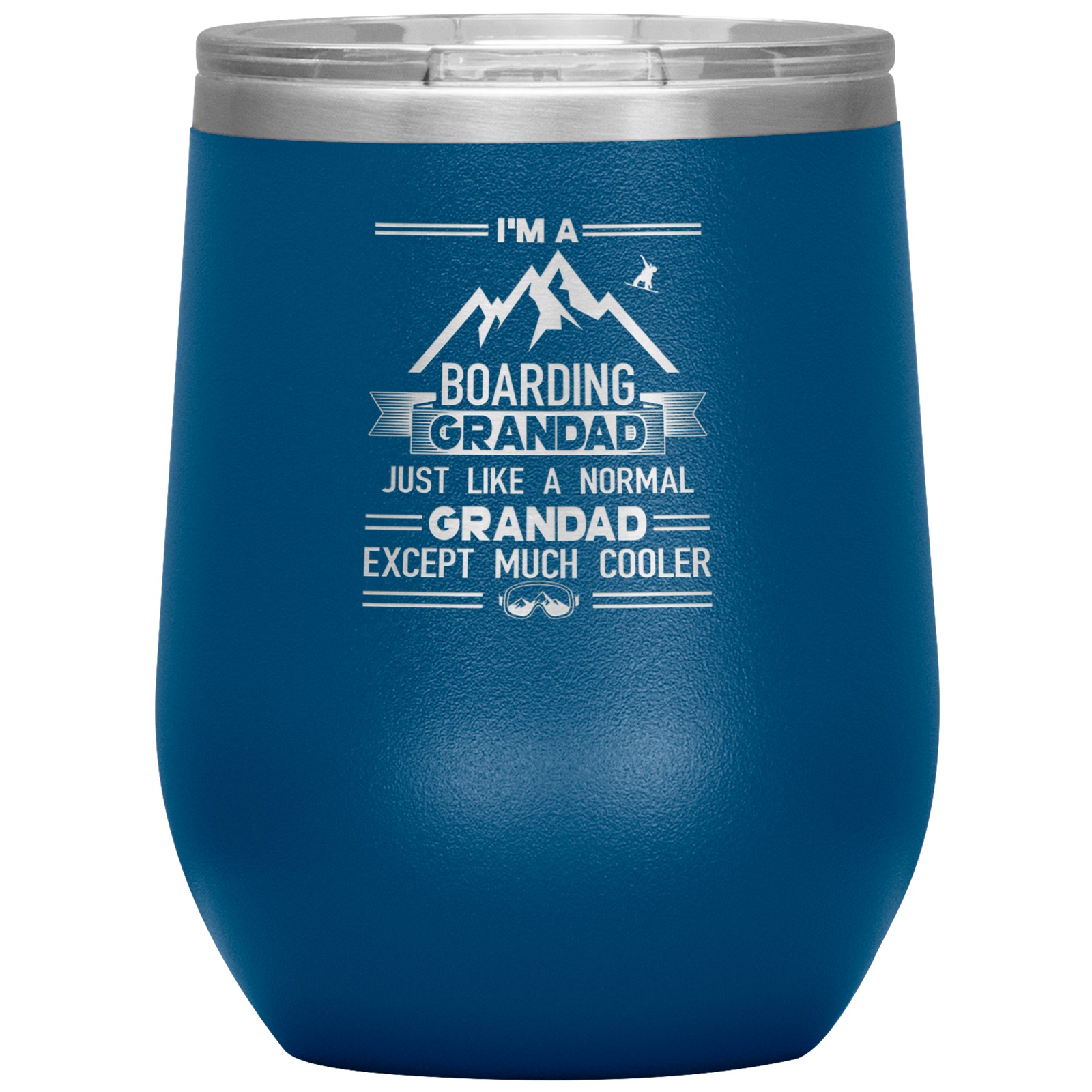 I'm A Boarding Grandad Wine 12oz Tumbler - Powderaddicts