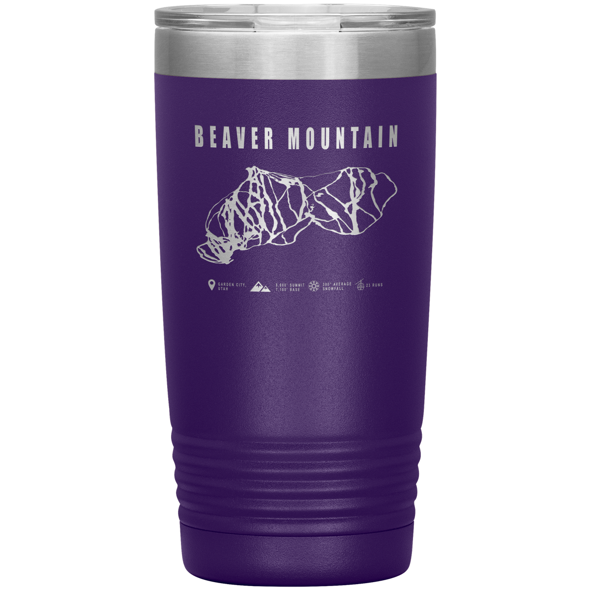 Beaver Mountain,Utah Ski Trail Map 20oz Tumbler - Powderaddicts