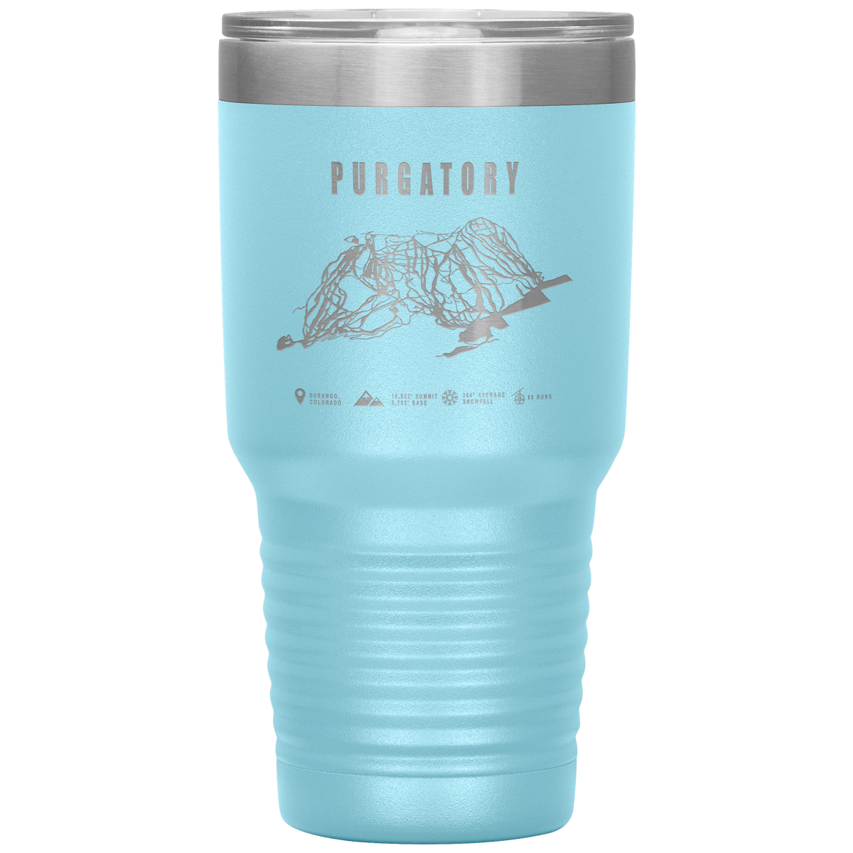 Purgatory Colorado Ski Trail Map 30oz Tumbler - Powderaddicts