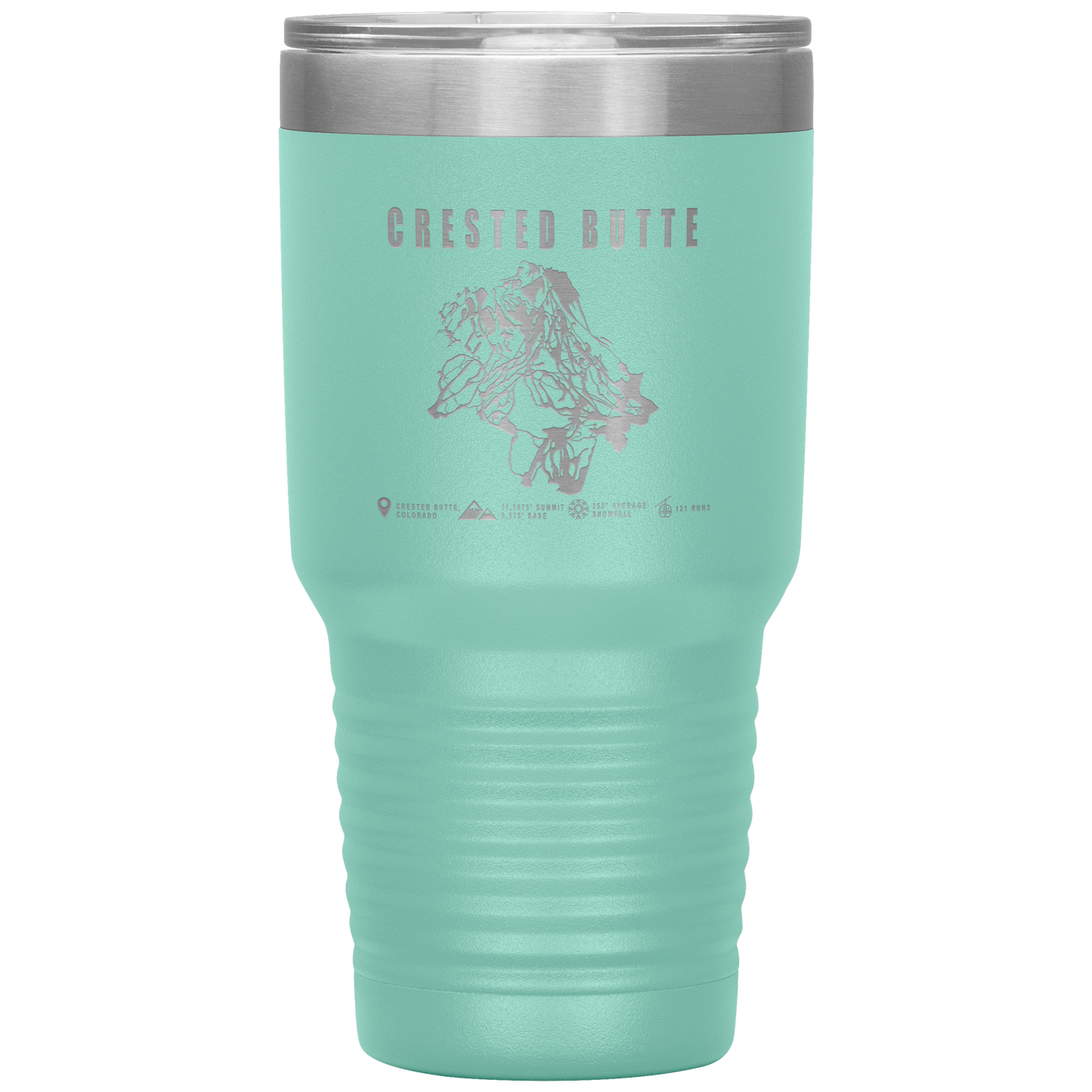 Crested Butte Colorado Ski Trail Map 30oz Tumbler - Powderaddicts