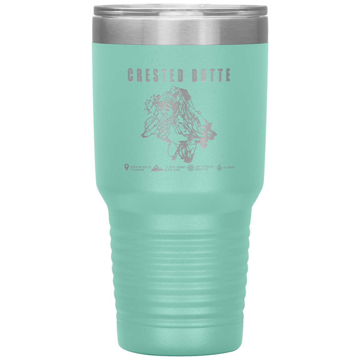 Crested Butte Colorado Ski Trail Map 30oz Tumbler - Powderaddicts