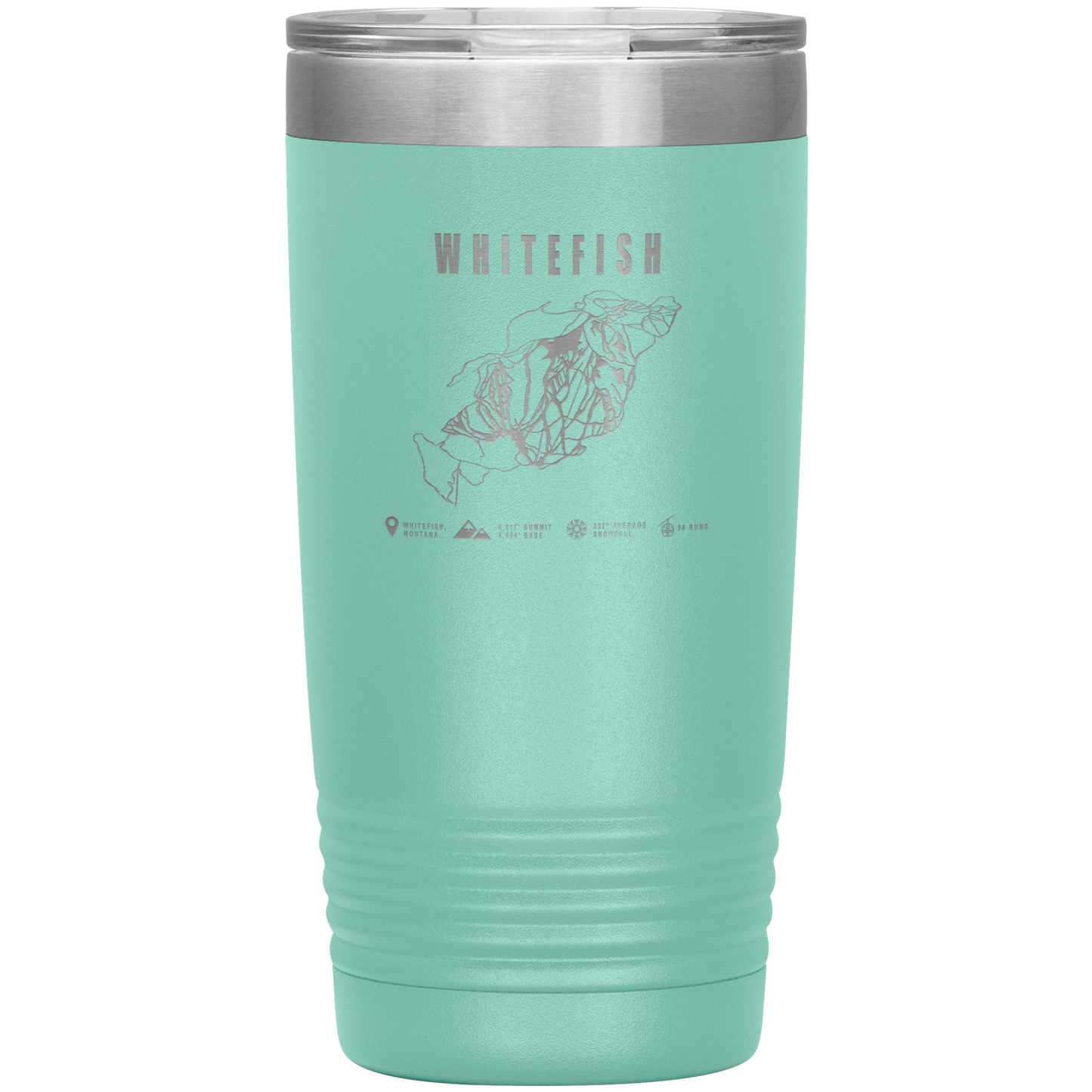 Whitefish Montana Ski Trail Map 20oz Tumbler - Powderaddicts