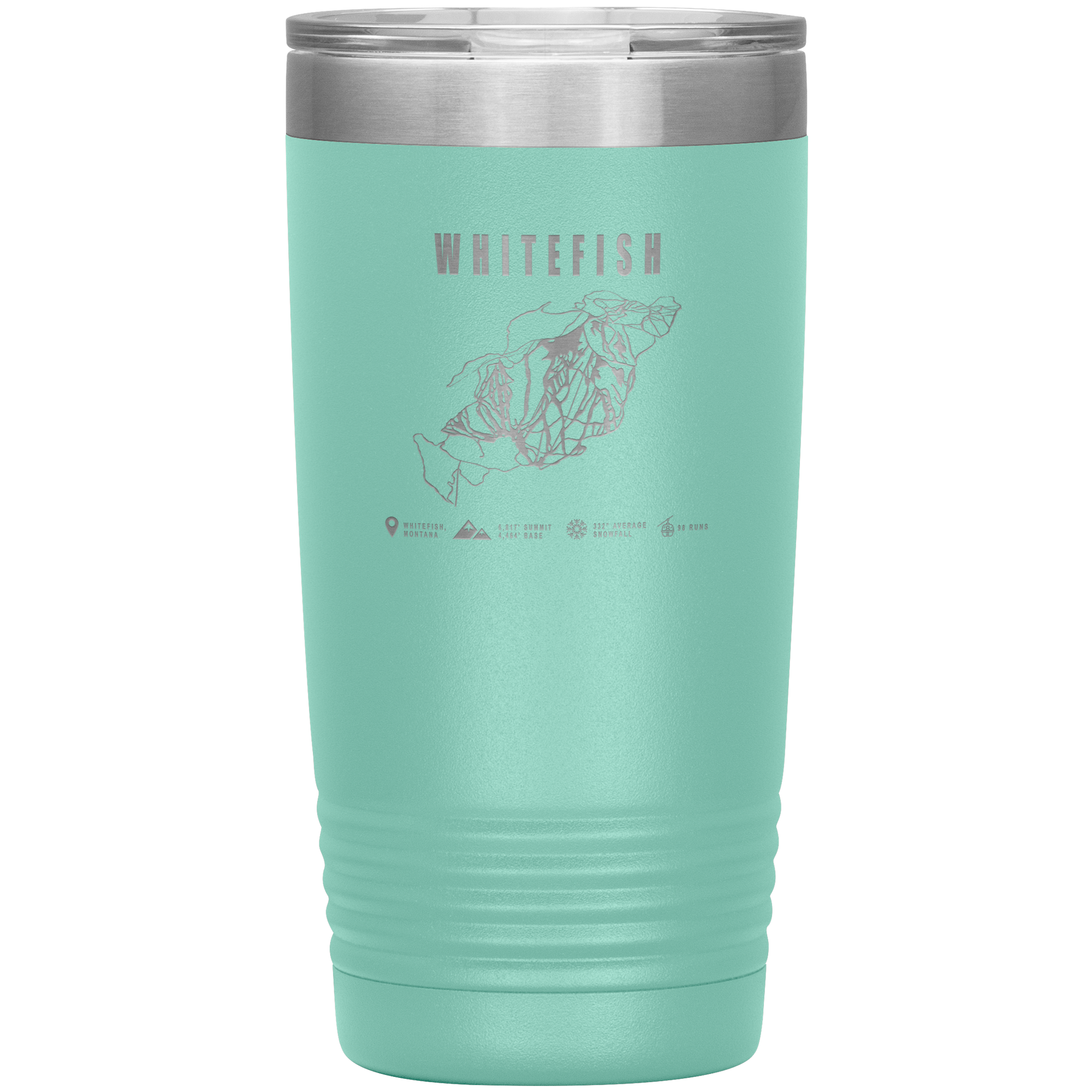 Whitefish Montana Ski Trail Map 20oz Tumbler - Powderaddicts