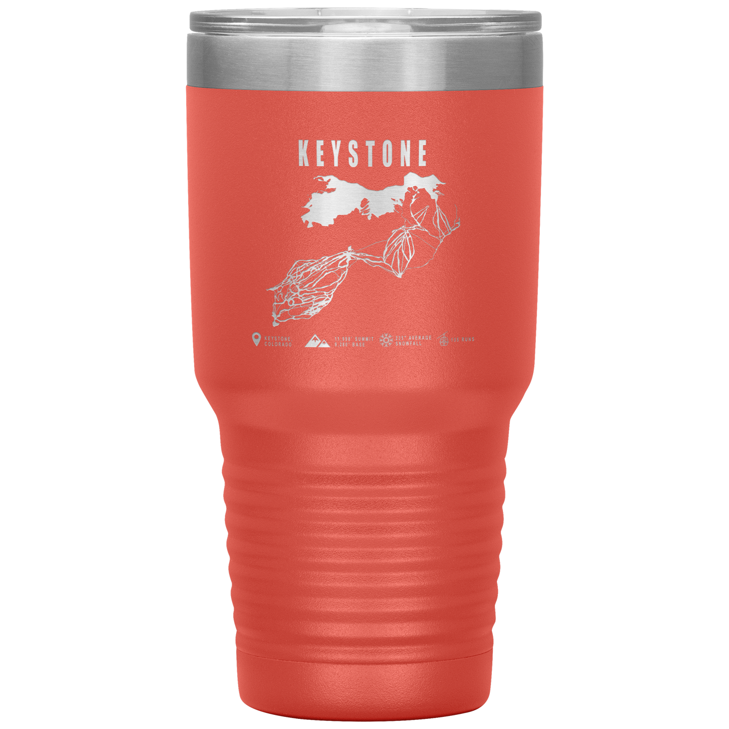 Keystone Colorado Ski Trail Map 30oz Tumbler - Powderaddicts