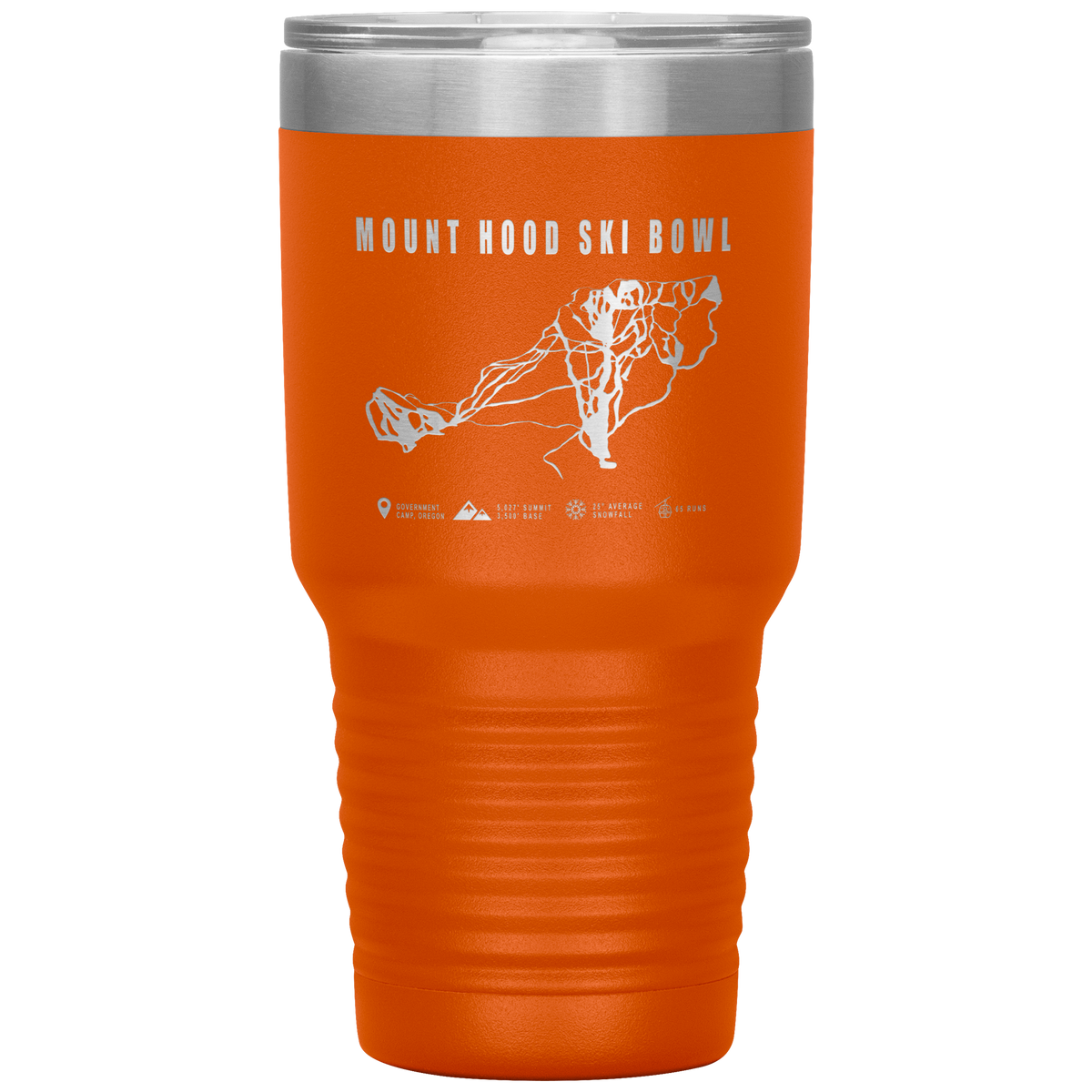 Mount Hood Ski Bowl, Oregon Ski Trail Map 30oz Tumbler - Powderaddicts