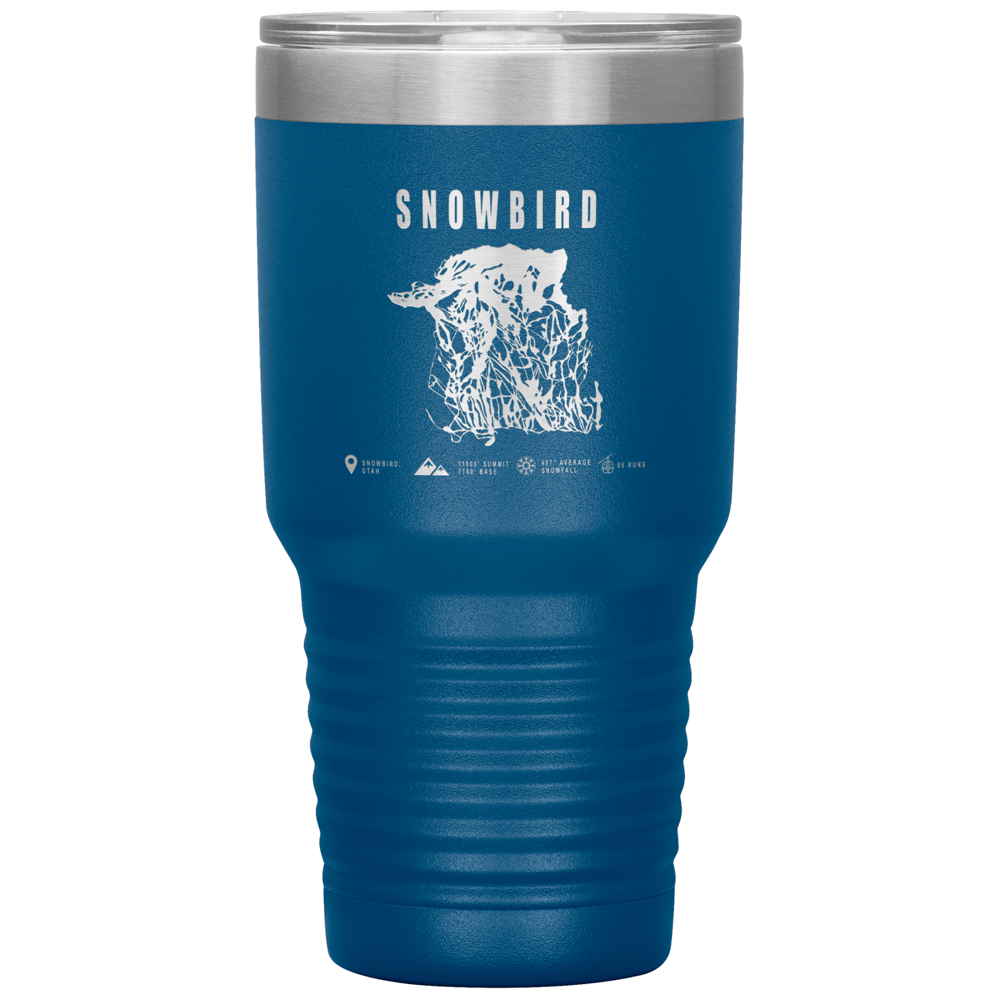 Snowbird,Utah Ski Trail Map 30oz Tumbler - Powderaddicts