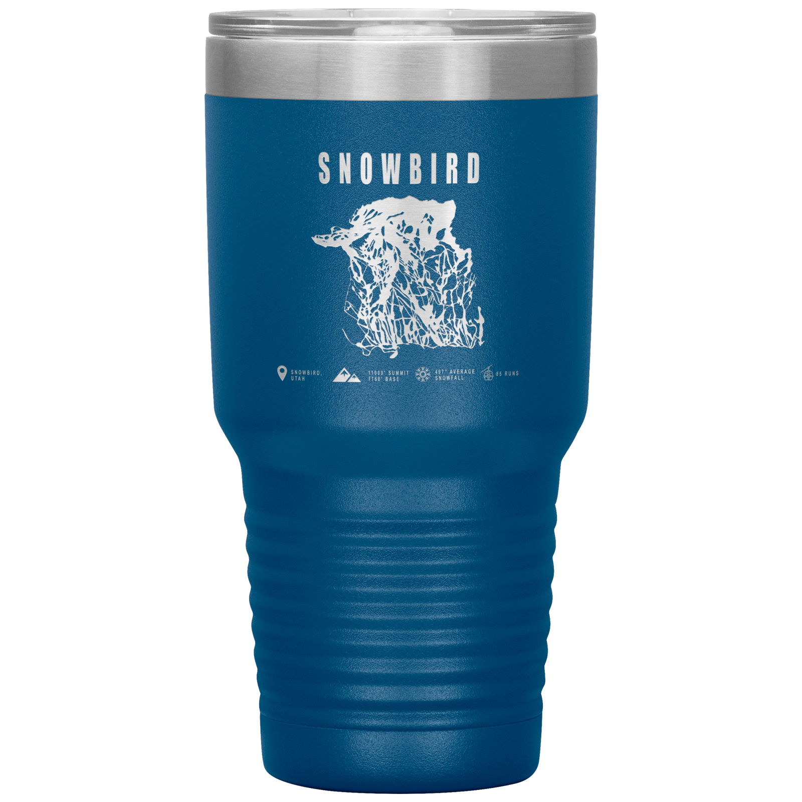 Snowbird,Utah Ski Trail Map 30oz Tumbler - Powderaddicts