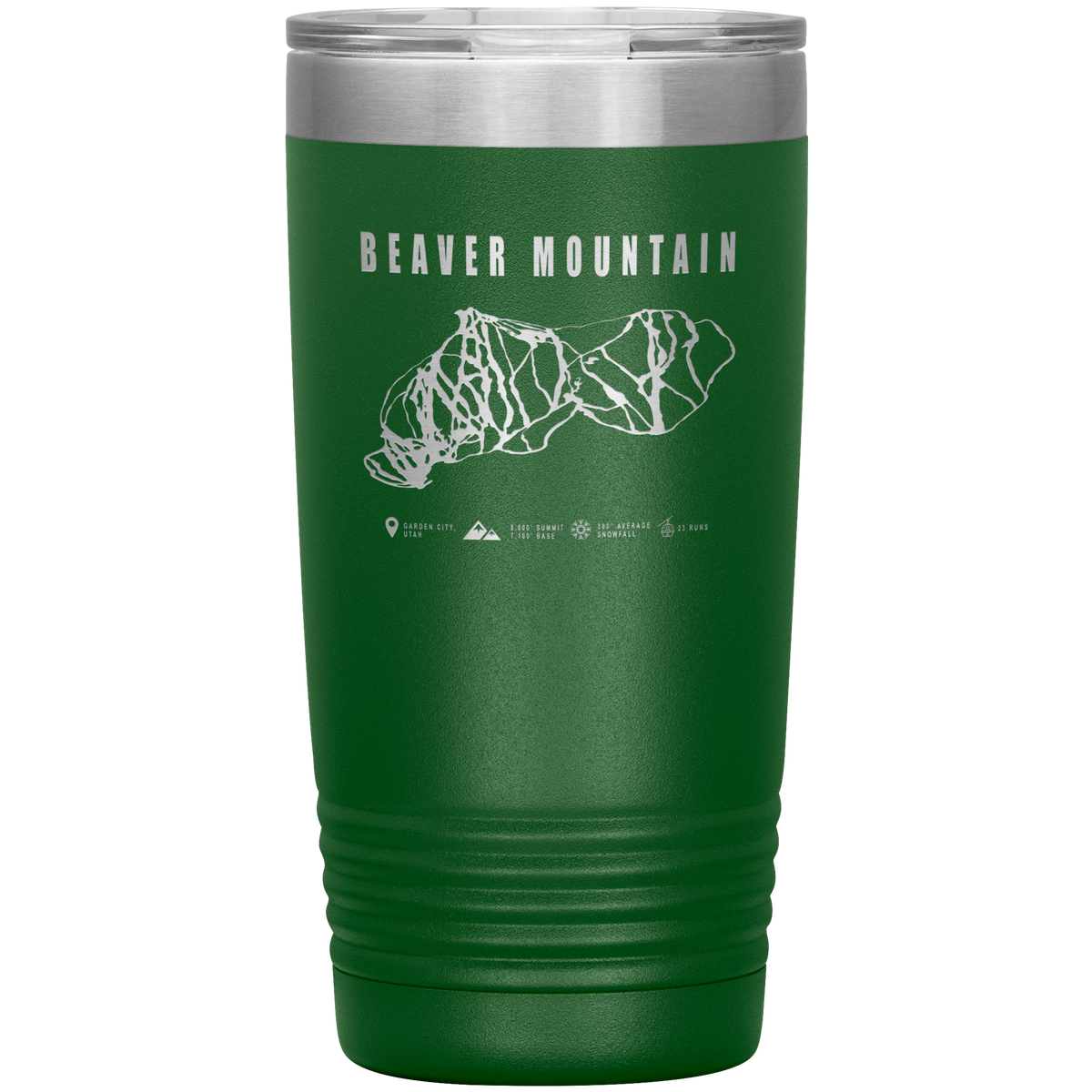 Beaver Mountain,Utah Ski Trail Map 20oz Tumbler - Powderaddicts