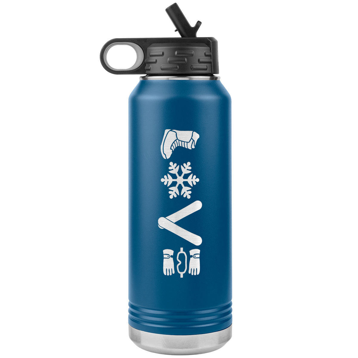 Love Snowboard Symbols 32oz Water Bottle Tumbler - Powderaddicts