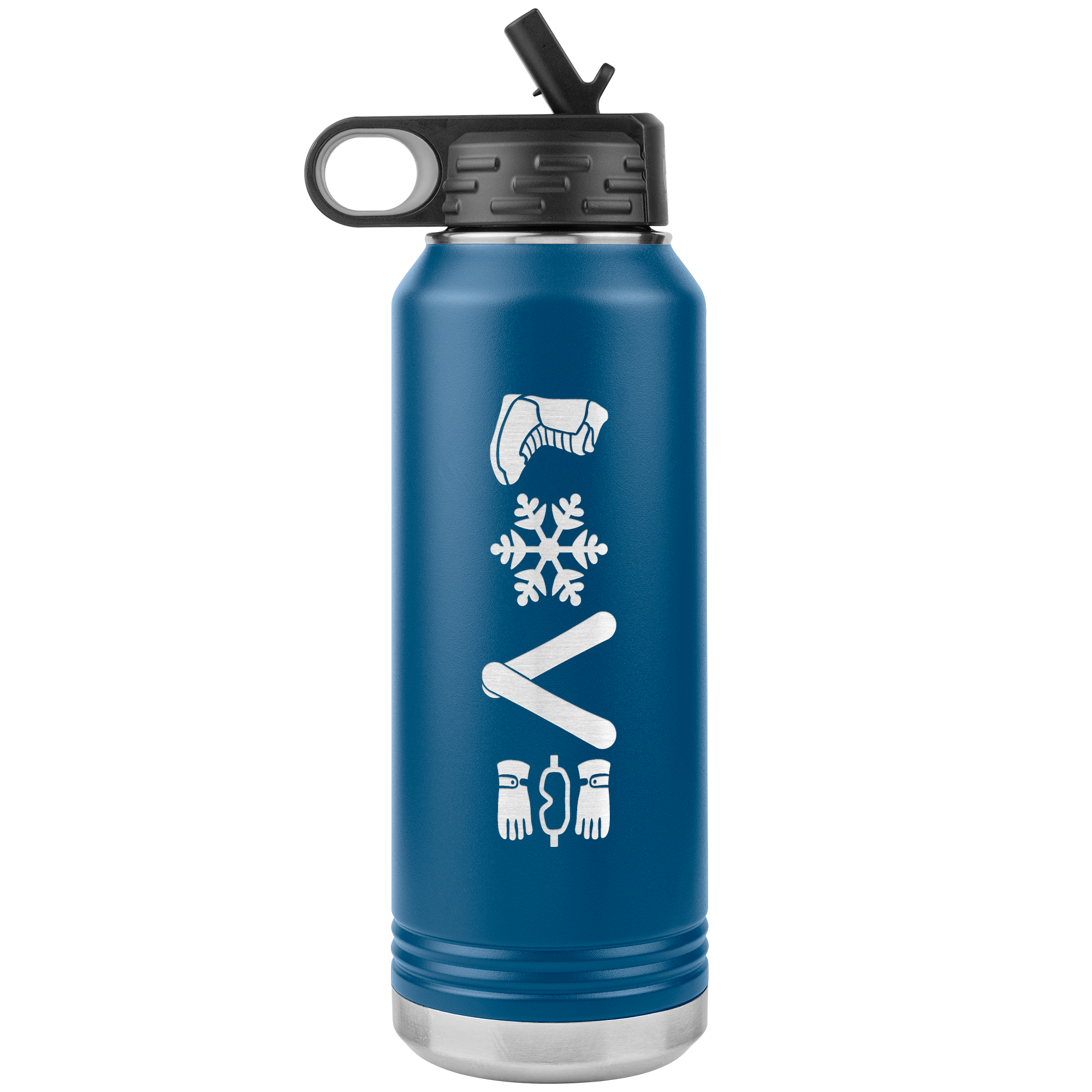 Love Snowboard Symbols 32oz Water Bottle Tumbler - Powderaddicts