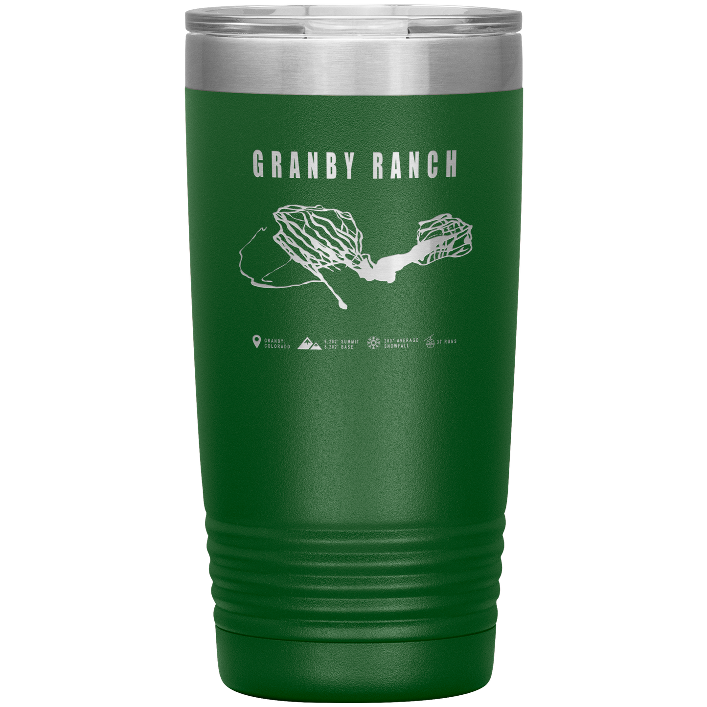 Granby Ranch Colorado Ski Trail Map 20oz Tumbler - Powderaddicts