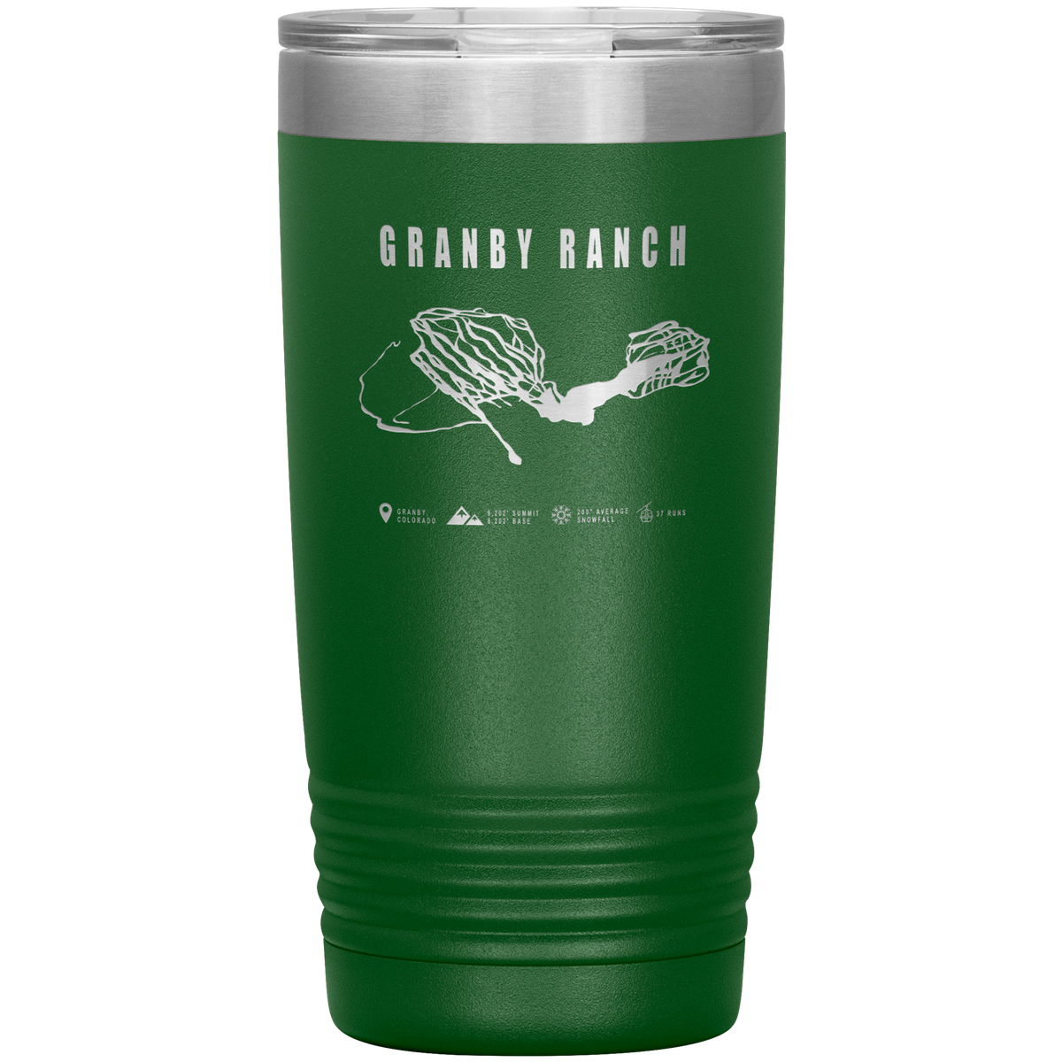 Granby Ranch Colorado Ski Trail Map 20oz Tumbler - Powderaddicts