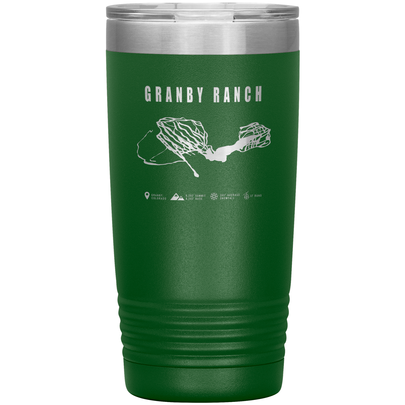 Granby Ranch Colorado Ski Trail Map 20oz Tumbler - Powderaddicts