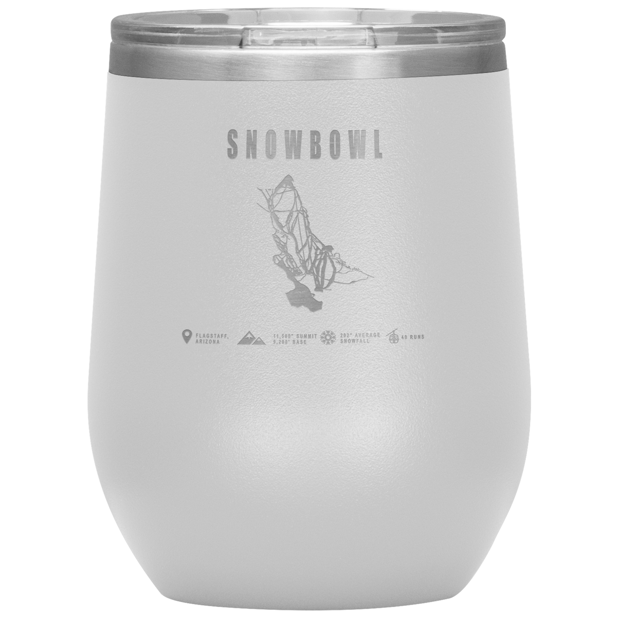 Snowbowl, Arizona Ski Trail Map Wine 12oz Tumbler - Powderaddicts