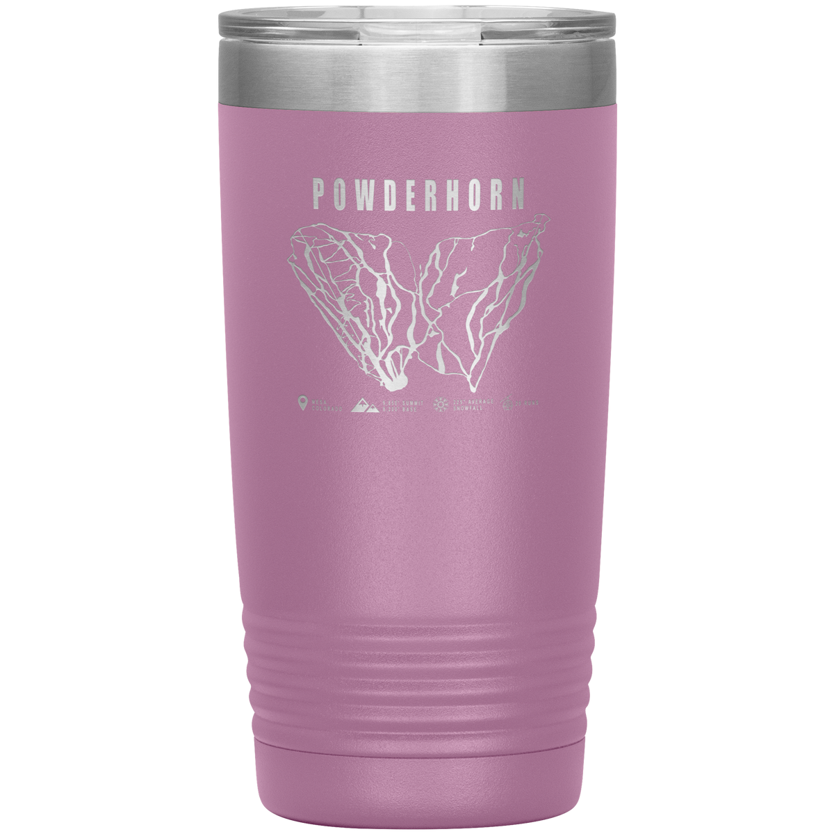 Powderhorn Colorado Ski Trail Map 20oz Tumbler - Powderaddicts