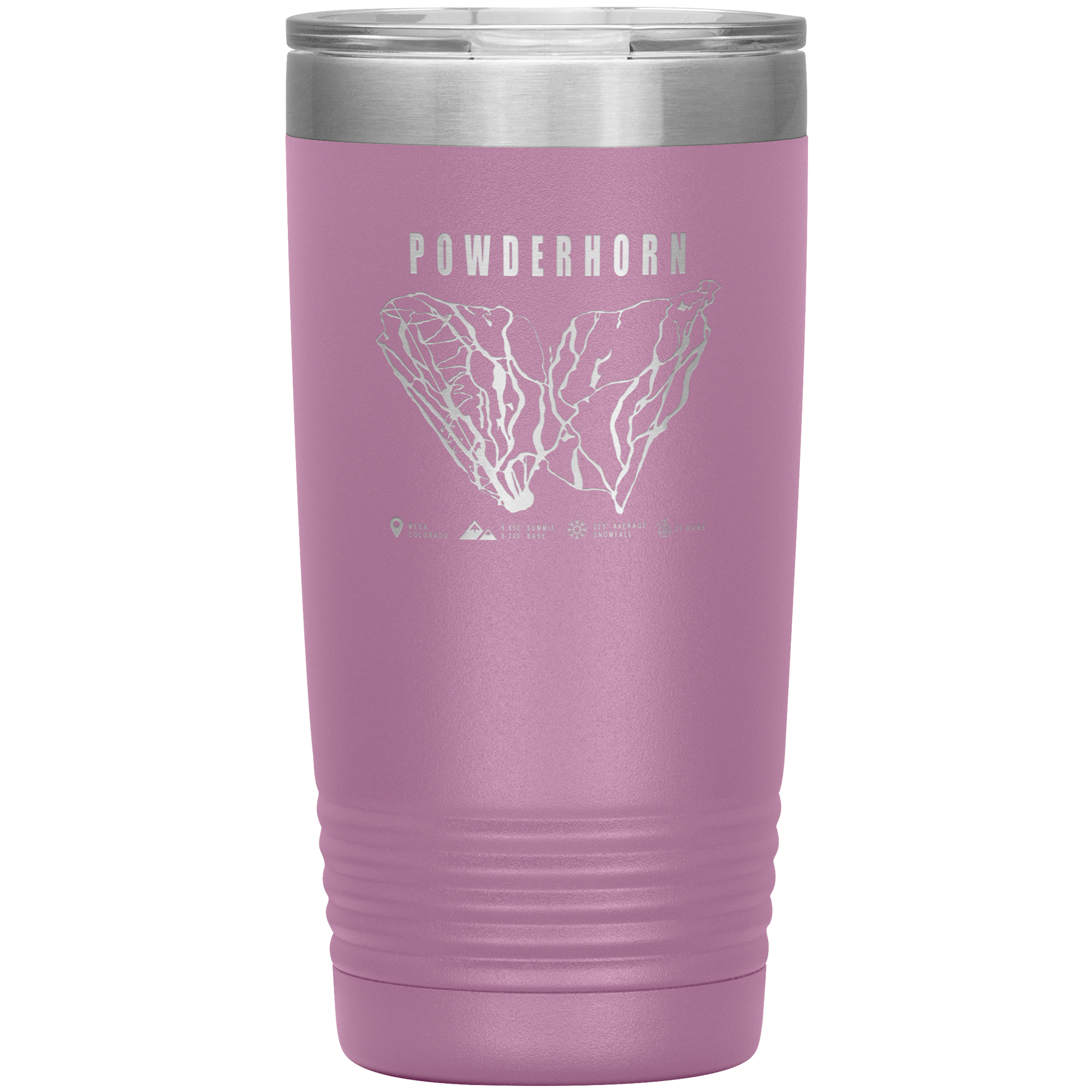 Powderhorn Colorado Ski Trail Map 20oz Tumbler - Powderaddicts