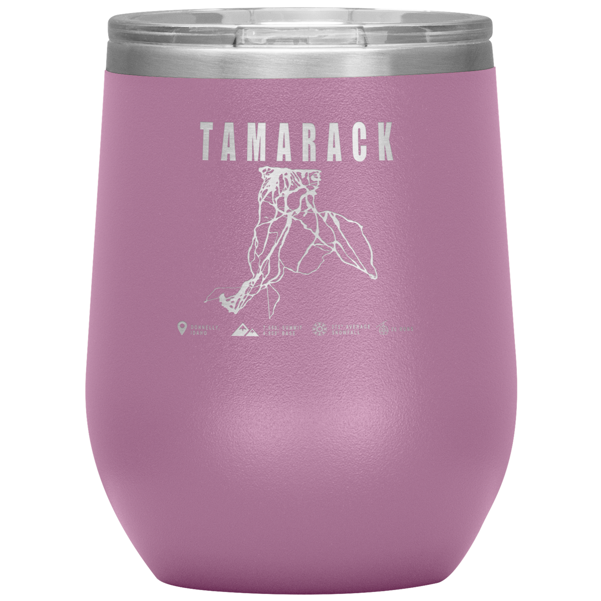 Tamarack Idaho Ski Trail Map Wine 12oz Tumbler - Powderaddicts