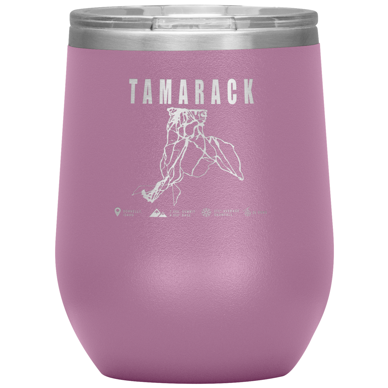 Tamarack Idaho Ski Trail Map Wine 12oz Tumbler - Powderaddicts