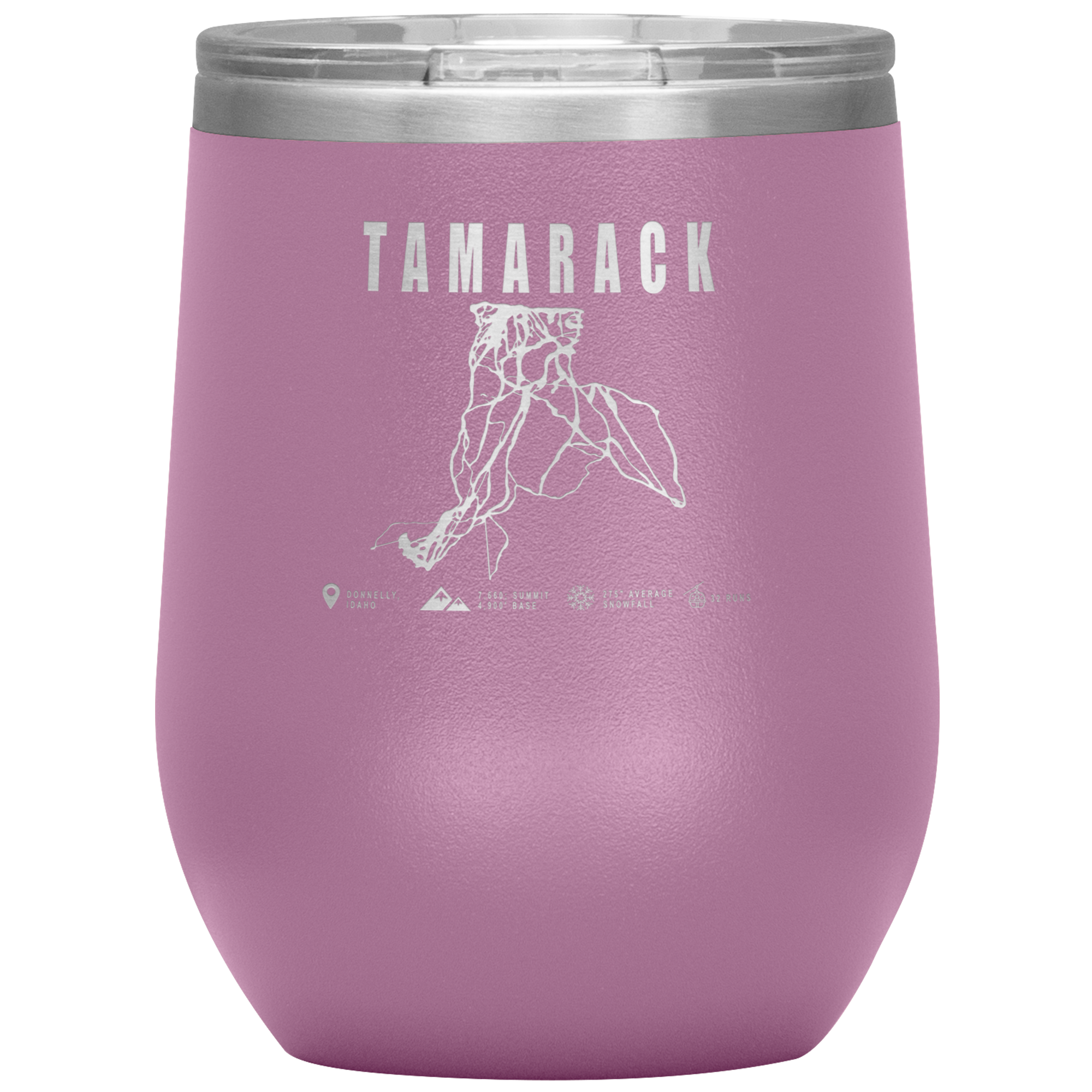 Tamarack Idaho Ski Trail Map Wine 12oz Tumbler - Powderaddicts
