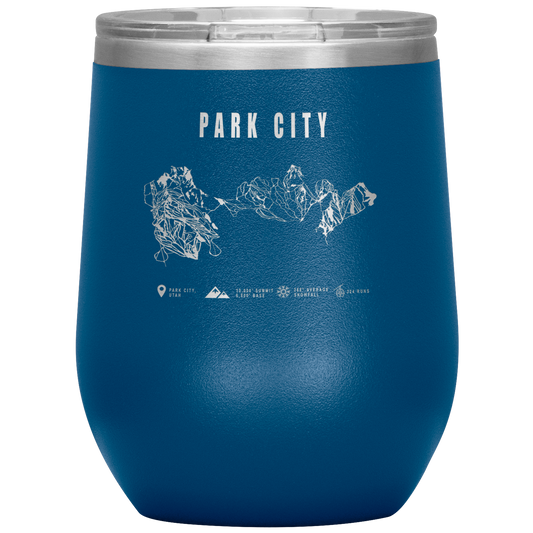 Eagle Point,Utah Ski Trail Map Wine 12oz Tumbler - Powderaddicts