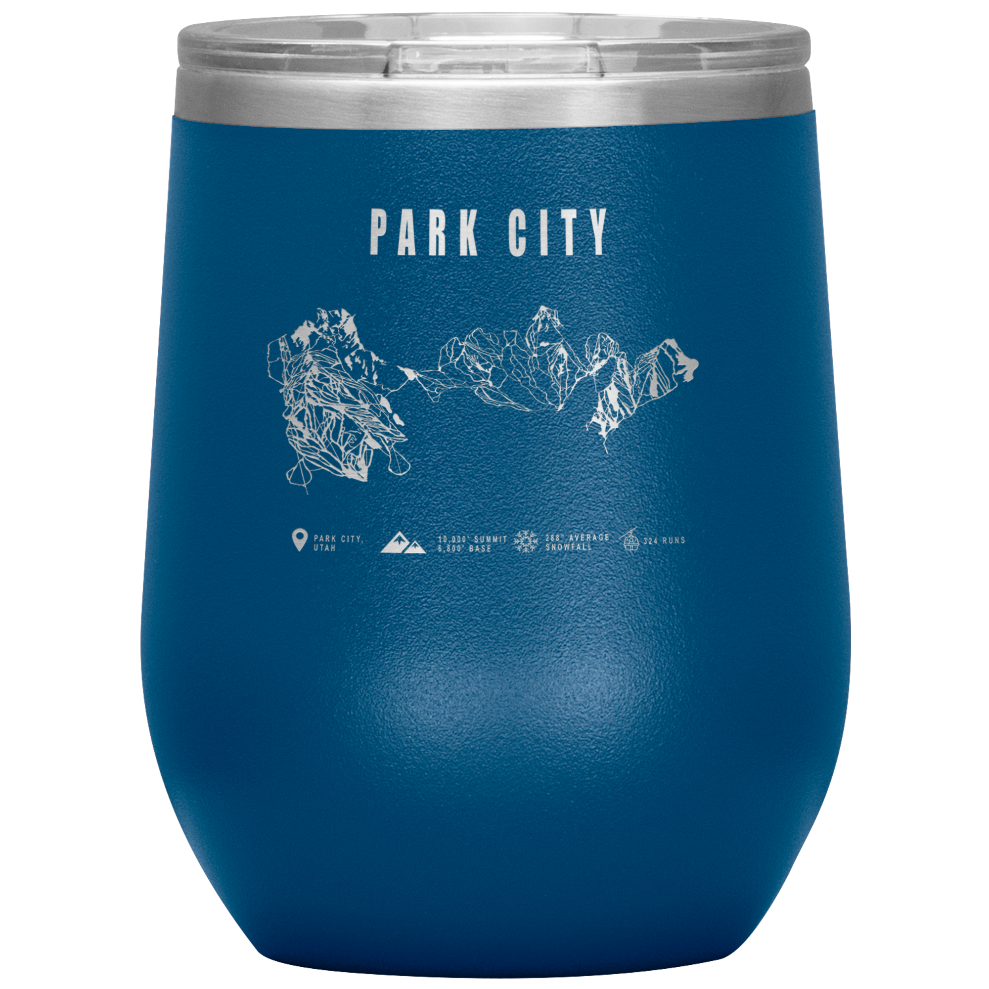 Eagle Point,Utah Ski Trail Map Wine 12oz Tumbler - Powderaddicts