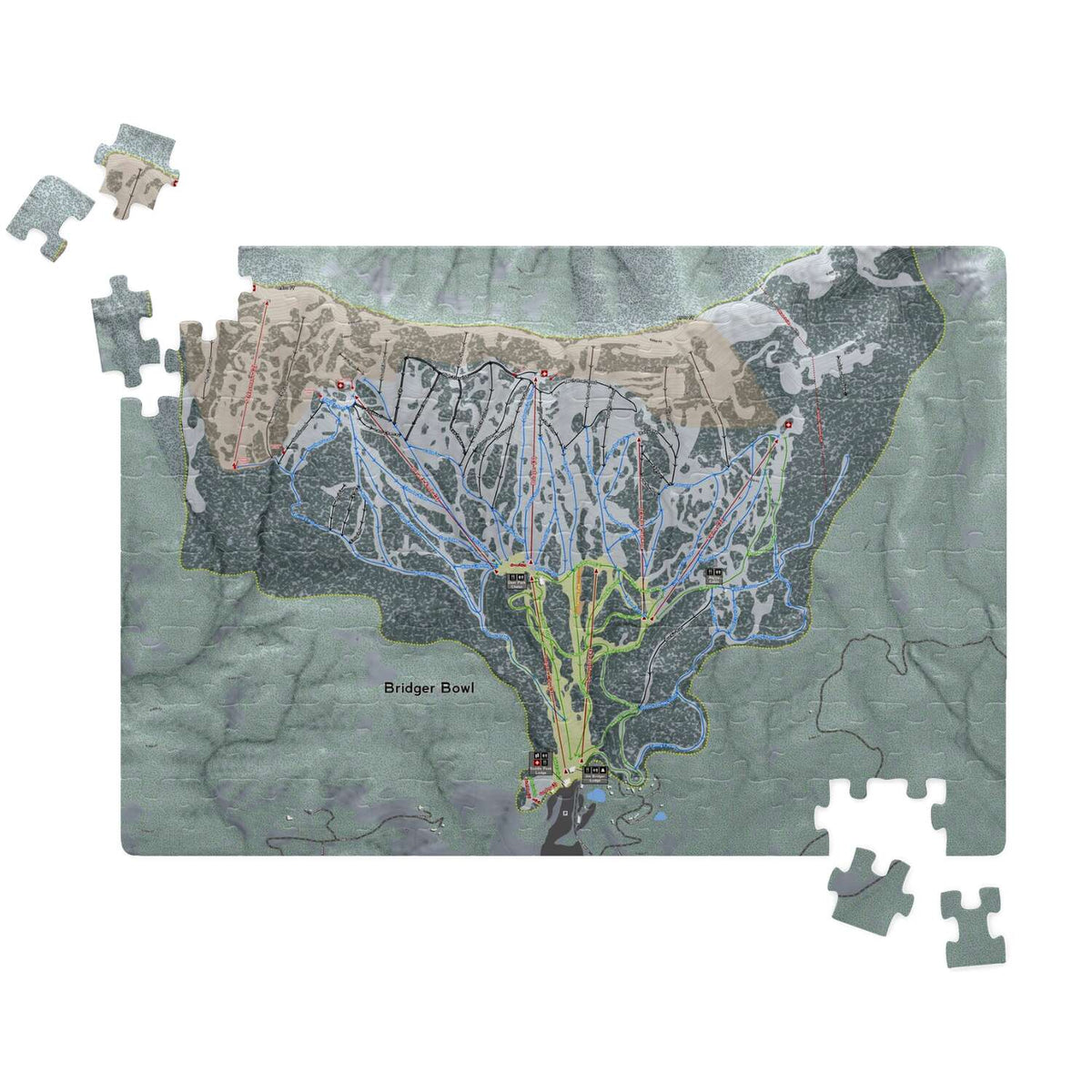 Bridger Bowl Montana Ski Trail Map Puzzle - Powderaddicts