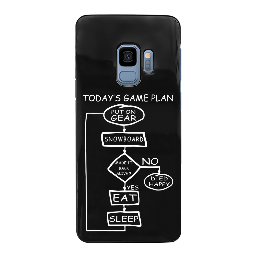 Today's Gameplan - Snowboarding Back Printed Black Hard Phone Case - Powderaddicts