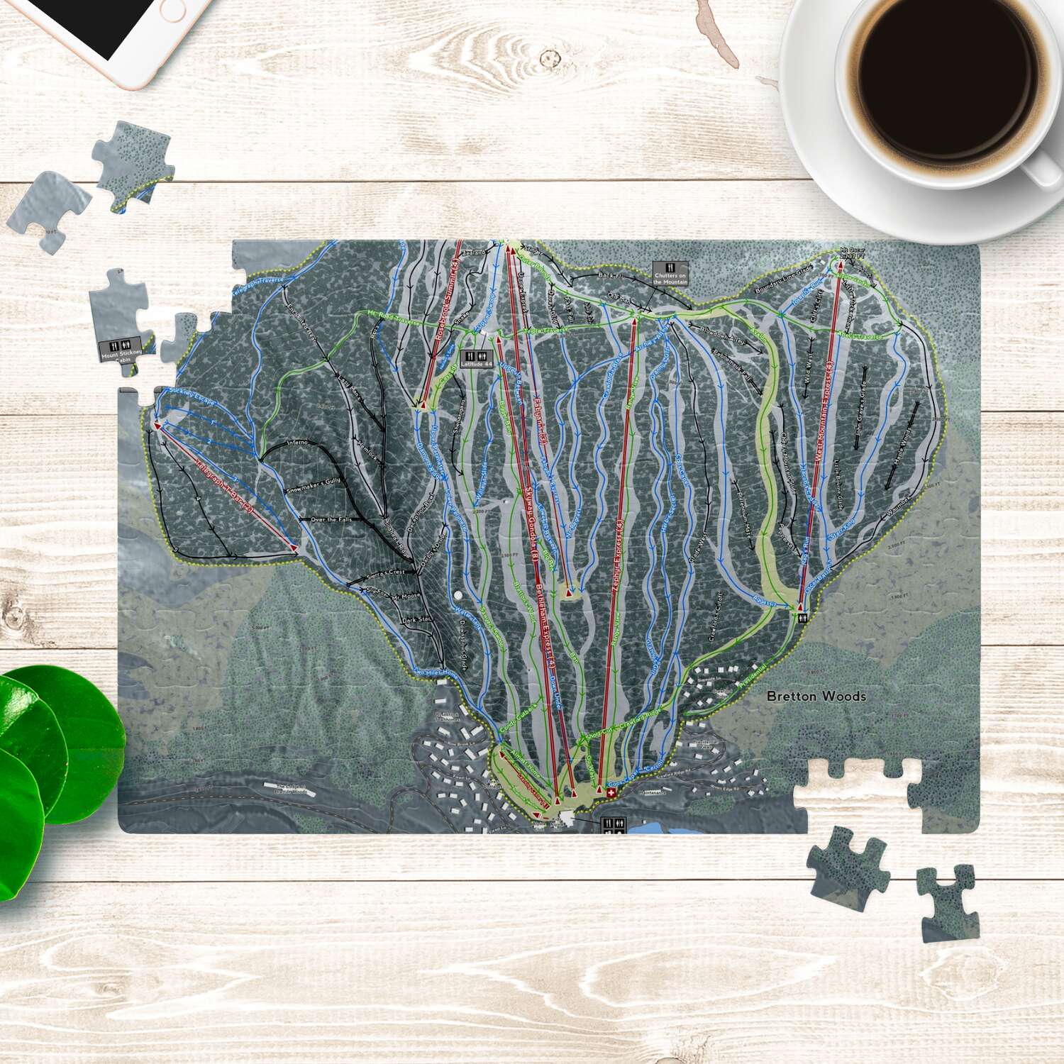 Bretton Woods New Hampshire Ski Trail Map Puzzles - Powderaddicts