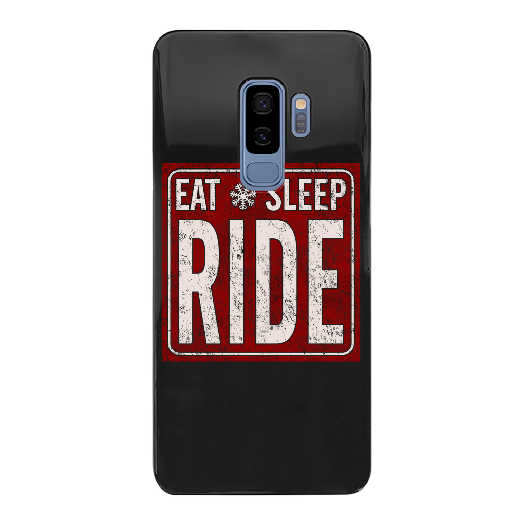Eat Sleep Snowboard Back Printed Black Hard Phone Case - Powderaddicts