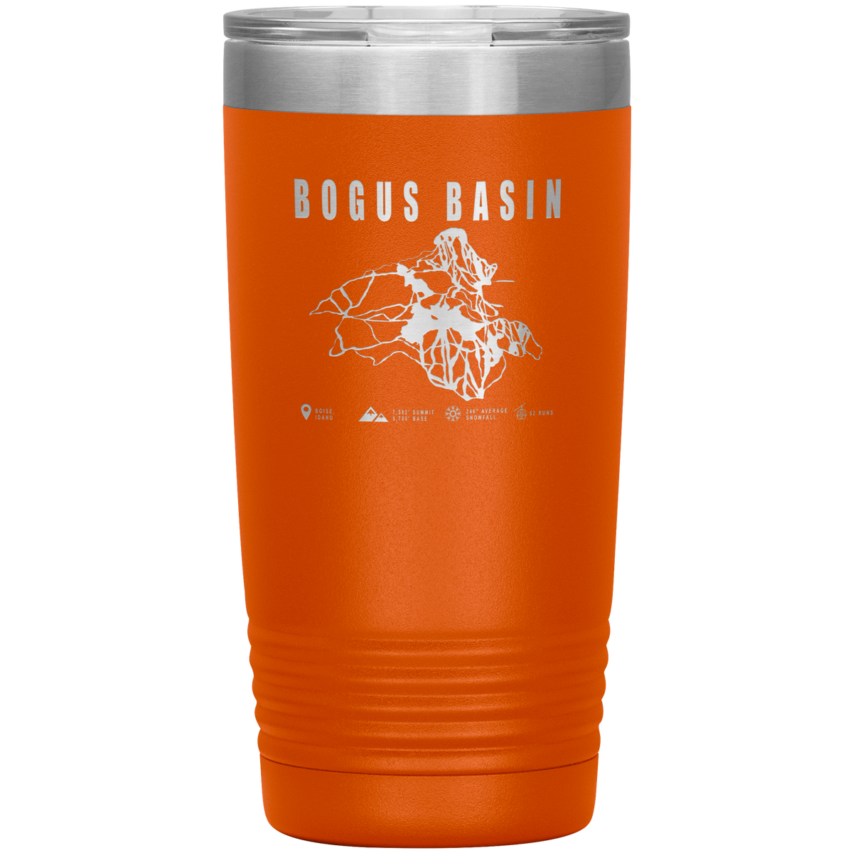 Bogus Basin Idaho Ski Trail Map 20oz Tumbler - Powderaddicts