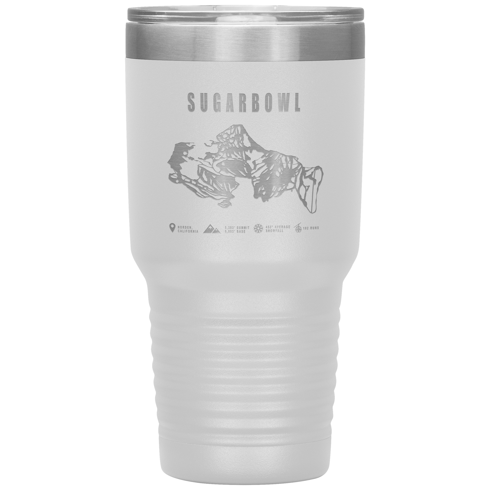 Sugarbowl, California Ski Trail Map 30oz Tumbler - Powderaddicts