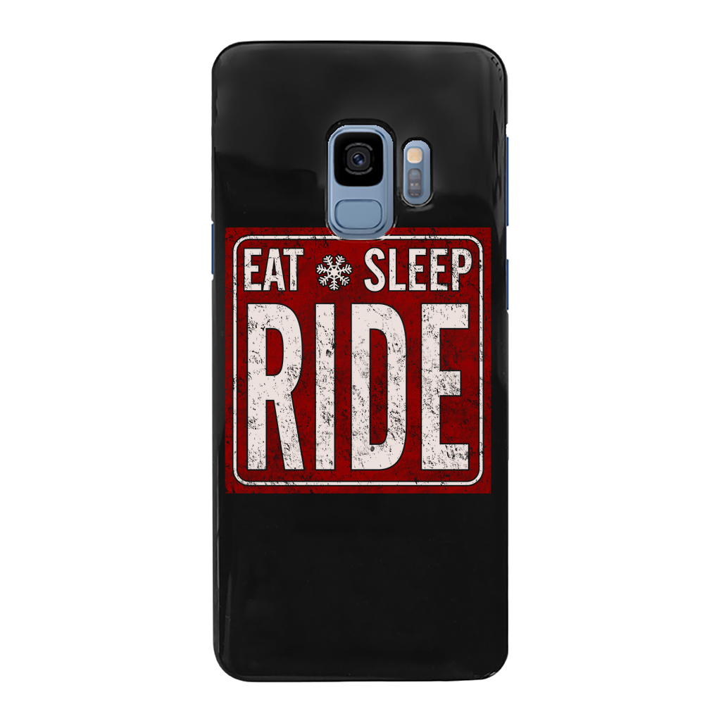 Eat Sleep Snowboard Back Printed Black Hard Phone Case - Powderaddicts