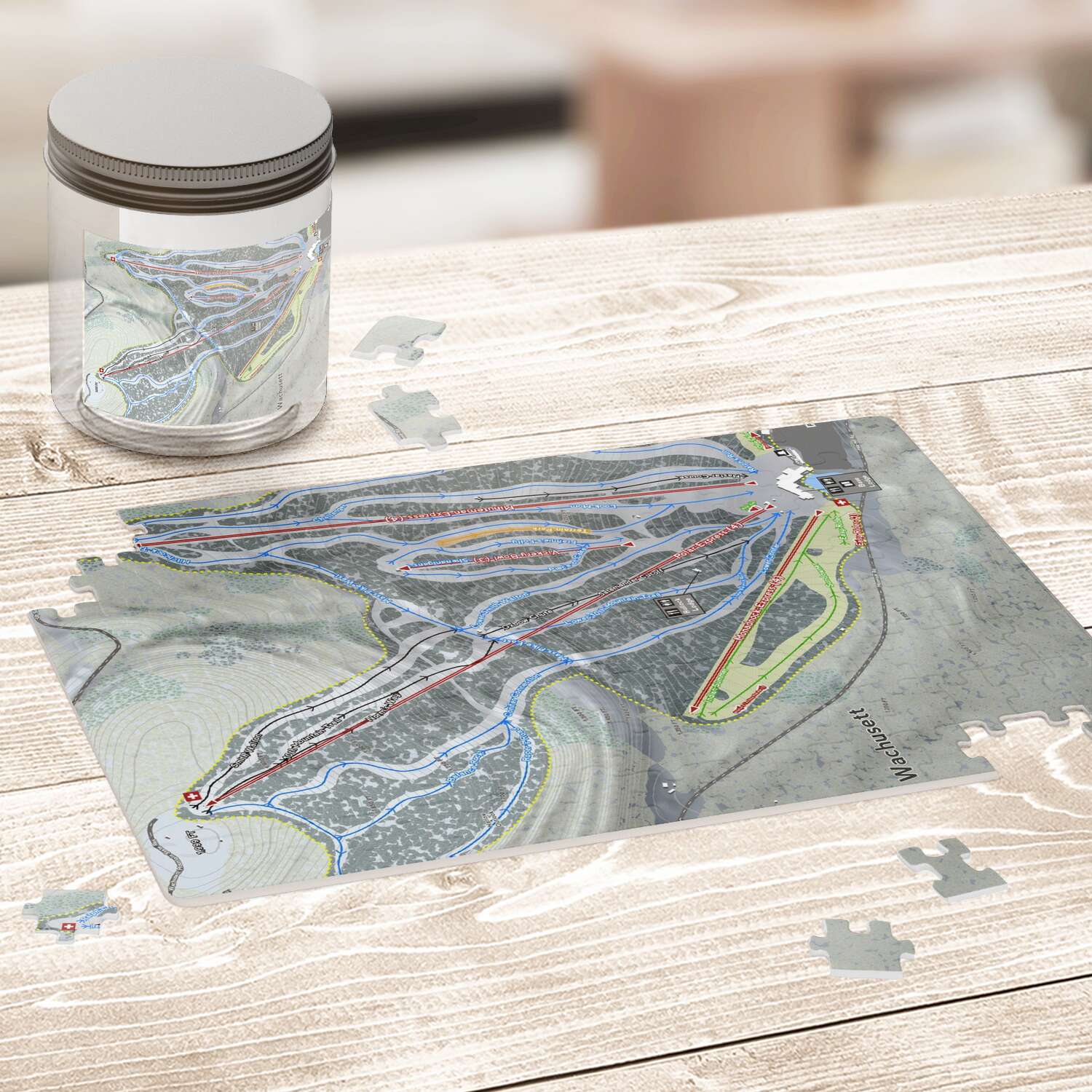 Wachusett, Massachusetts Ski Trail Map Puzzle - Powderaddicts