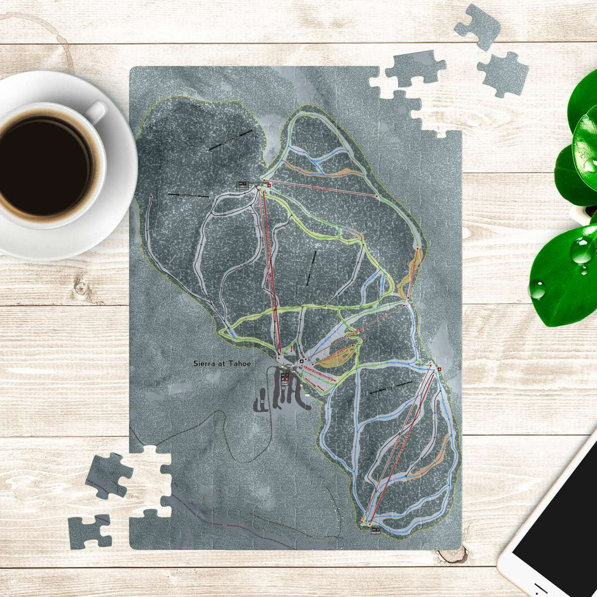 SIerra at Tahoe, California Ski Trail Map Puzzle - Powderaddicts