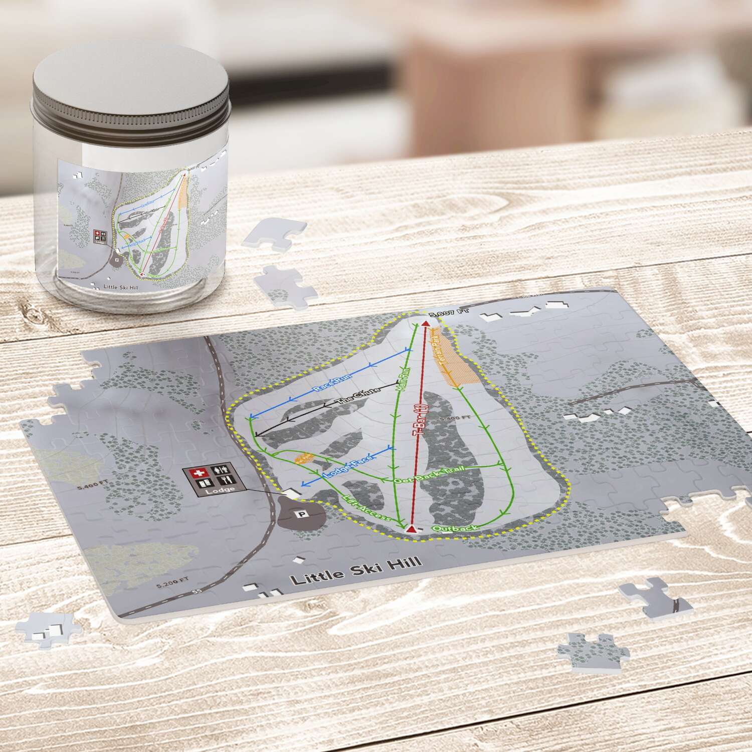 Little Ski Hill Idaho Ski Trail Map Puzzle - Powderaddicts