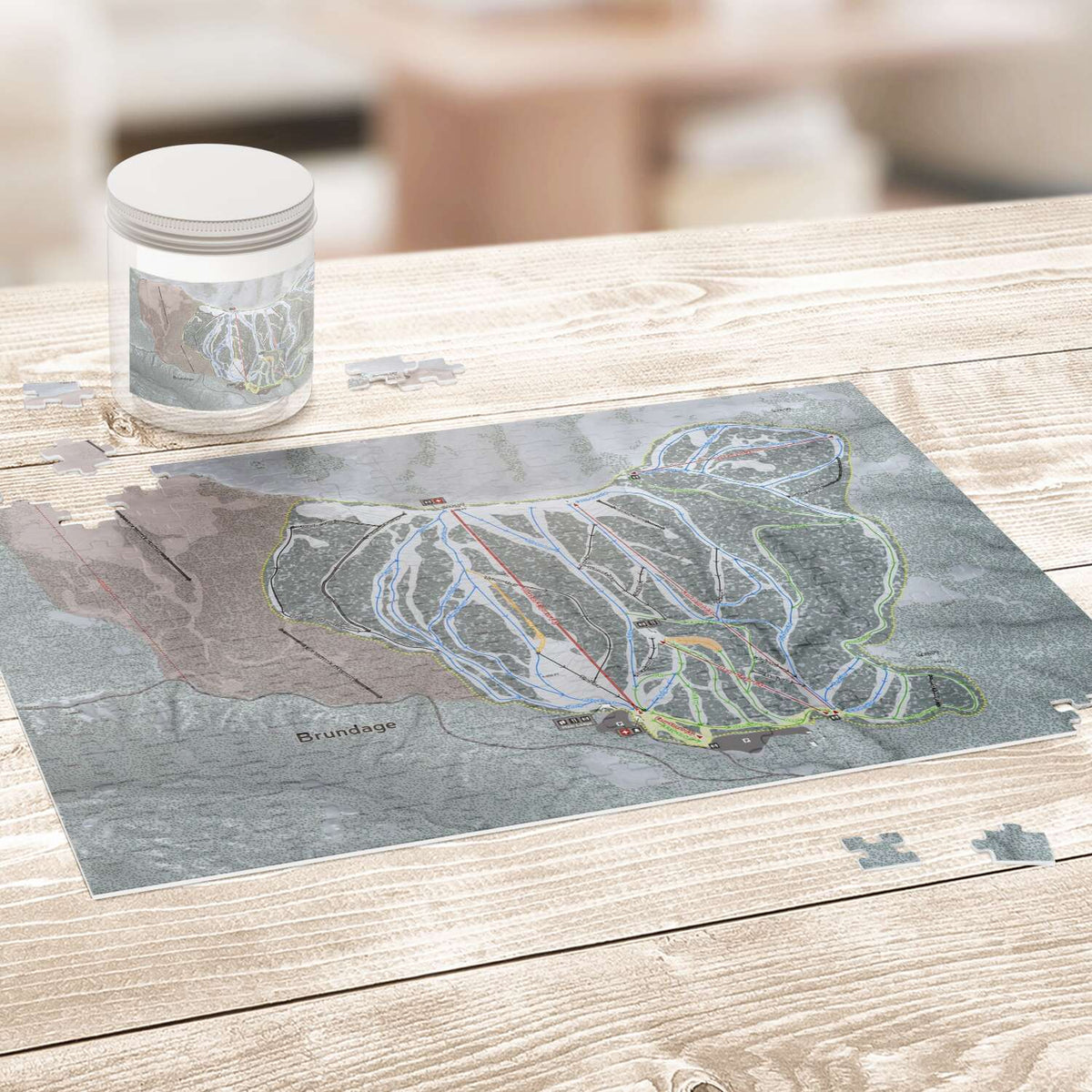 Brundage Idaho Ski Trail Map Puzzle - Powderaddicts