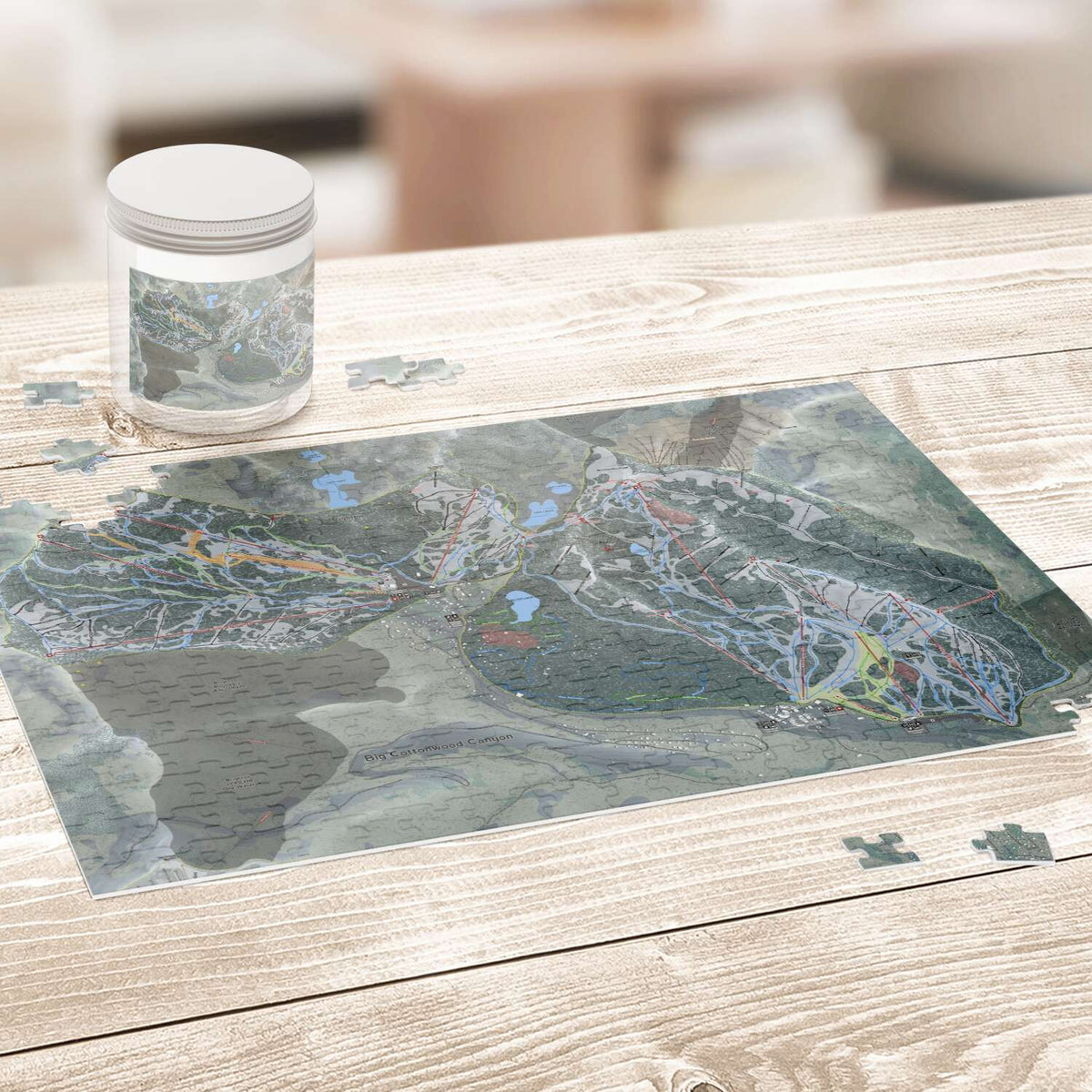 Big Cottonwood, Utah Ski Trail Map puzzle - Powderaddicts