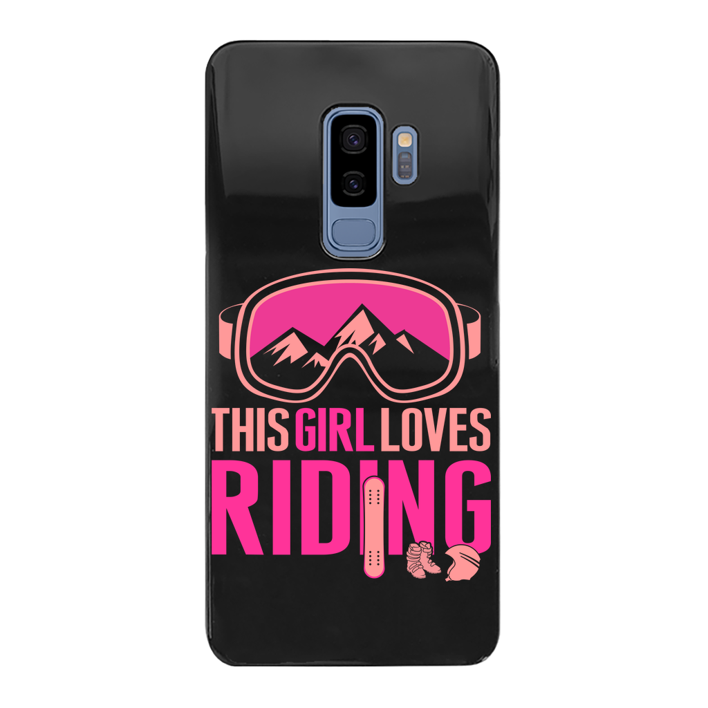 This Girl Loves Riding Back Printed Black Hard Phone Case - Powderaddicts