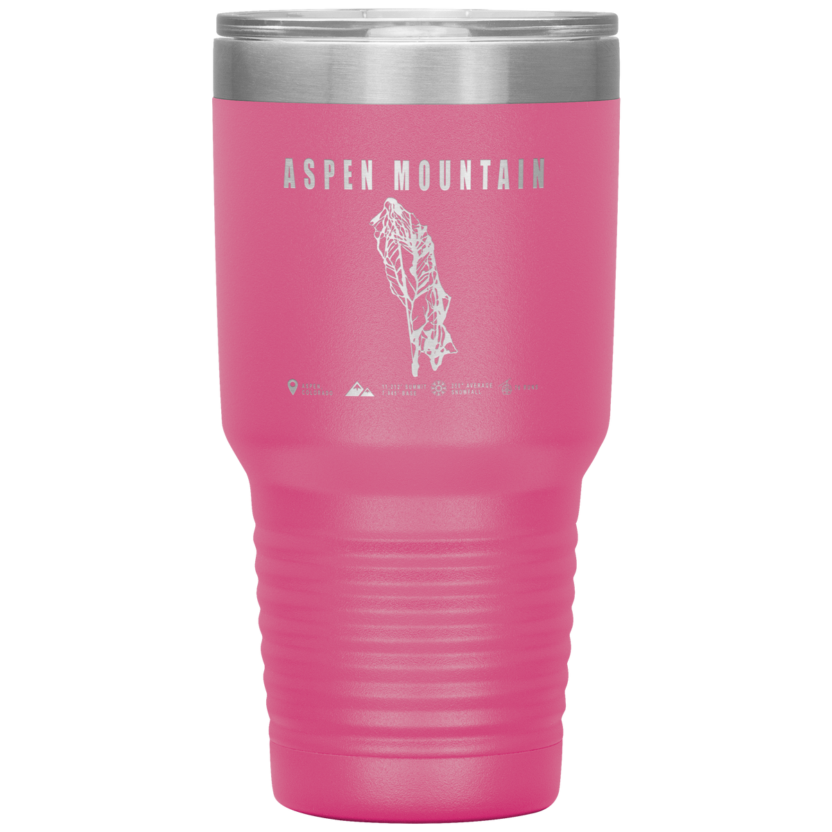 Aspen Mountain Colorado Ski Trail Map 30oz Tumbler - Powderaddicts