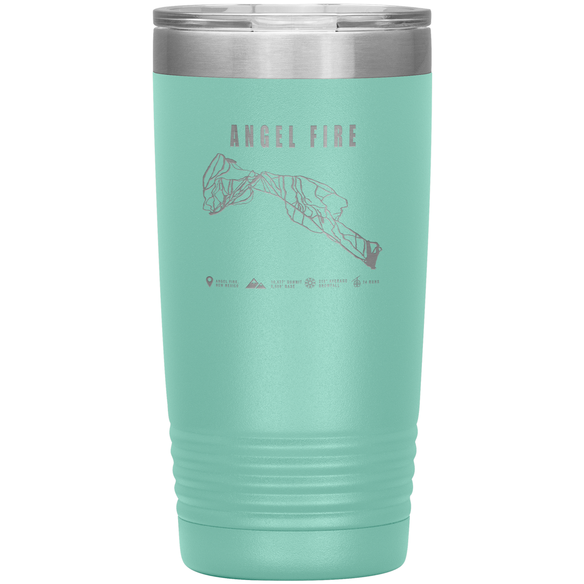 Angel Fire, New Mexico Ski Trail Map 20oz Tumbler - Powderaddicts