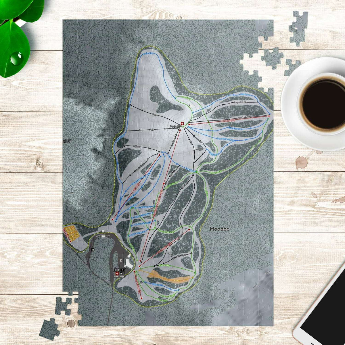 Hoodoo, Oregon Ski Trail Map Puzzle - Powderaddicts